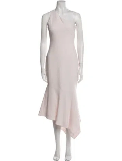 Pre-owned Cinq À Sept One-shoulder Midi Length Dress In Pink