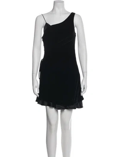 Pre-owned Cinq À Sept One-shoulder Mini Dress In Blue