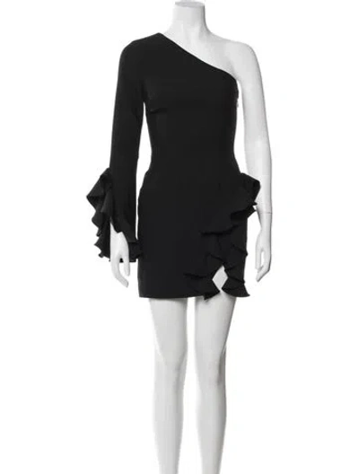 Pre-owned Cinq À Sept One-shoulder Mini Dress In Blue