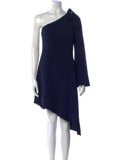 Pre-owned Cinq À Sept One-shoulder Mini Dress In Blue