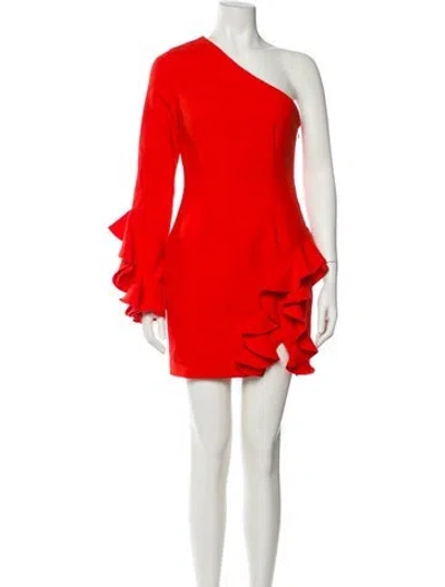 Pre-owned Cinq À Sept One-shoulder Mini Dress In Orange