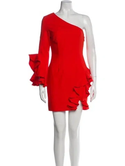 Pre-owned Cinq À Sept One-shoulder Mini Dress In Orange