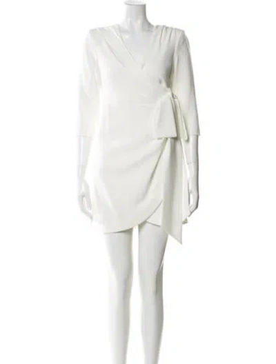 Pre-owned Cinq À Sept One-shoulder Mini Dress In White