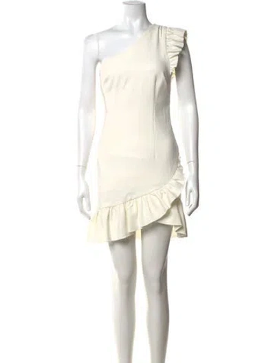 Pre-owned Cinq À Sept One-shoulder Mini Dress In White