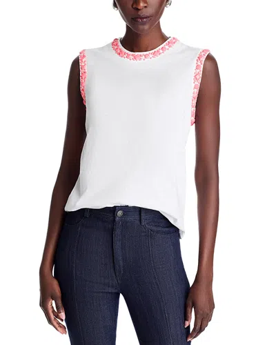 Cinq À Sept Cinq A Sept Opaque Stone Blaine Tee -exclusive In White/sugar Coral