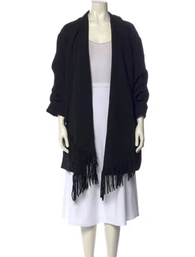 Pre-owned Cinq À Sept Open Front Sweater In Black