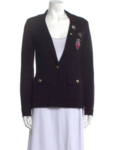 Pre-owned Cinq À Sept Open Front Sweater In Black