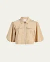 Cinq À Sept Ottie Short-sleeve Jacket In Neutral