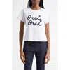 Cinq À Sept Cinq A Sept Rhinestone Oui Oui Tee In White