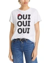 Cinq À Sept Cinq A Sept Oui Oui Oui Shrunken Tee In White/black