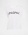 Cinq À Sept Oui Oui Script Graphic Tee In Neutral