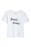 Cinq À Sept Oui Oui Shrunken Short-sleeve T-shirt In White Black