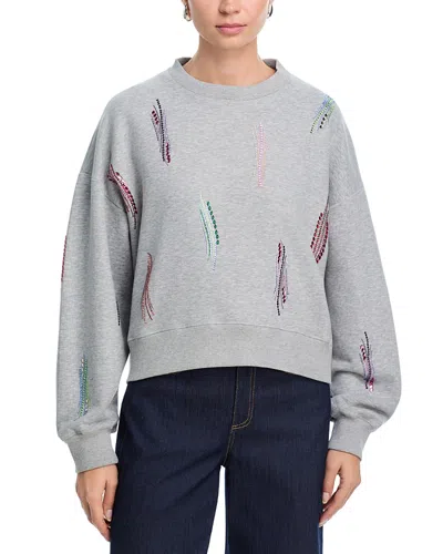 Cinq À Sept Cinq A Sept Pailette Whirl Sweatshirt In Gray