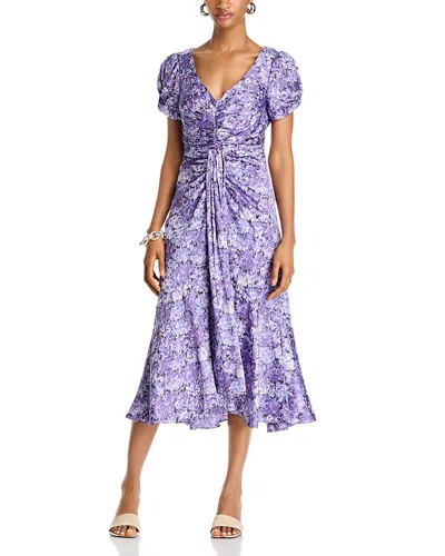 Cinq À Sept Cinq A Sept Painted Hydrangea Dress In Lilac Wine