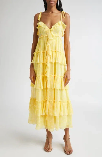 Cinq À Sept Painted Hydrangea Fadrid Maxi Dress