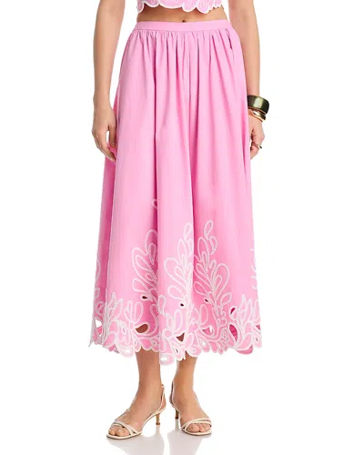 Cinq À Sept Cinq A Sept Paisley Bloom Embroidered Skirt In Pink