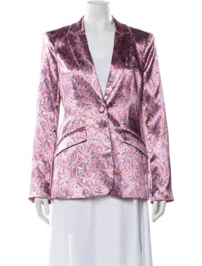 Pre-owned Cinq À Sept Paisley Print Blazer In Pink