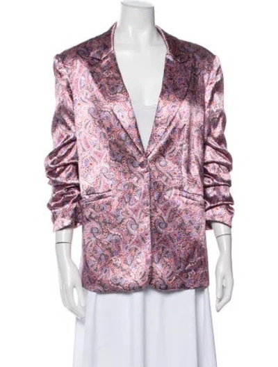 Pre-owned Cinq À Sept Paisley Print Blazer In Pink