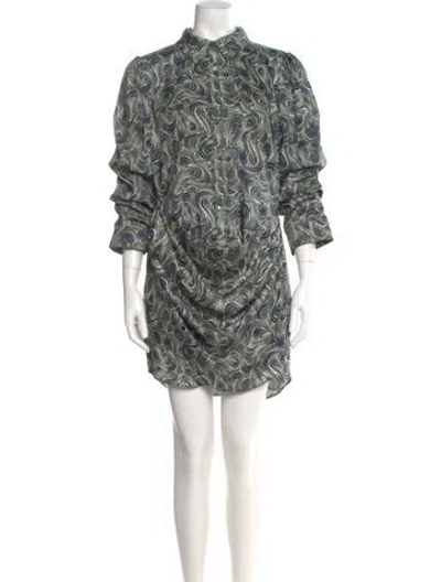 Pre-owned Cinq À Sept Paisley Print Knee-length Dress In Green
