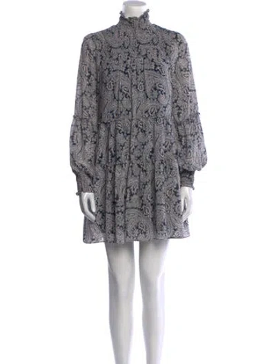 Pre-owned Cinq À Sept Paisley Print Mini Dress
