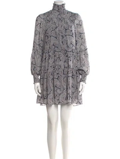 Pre-owned Cinq À Sept Paisley Print Mini Dress In Blue