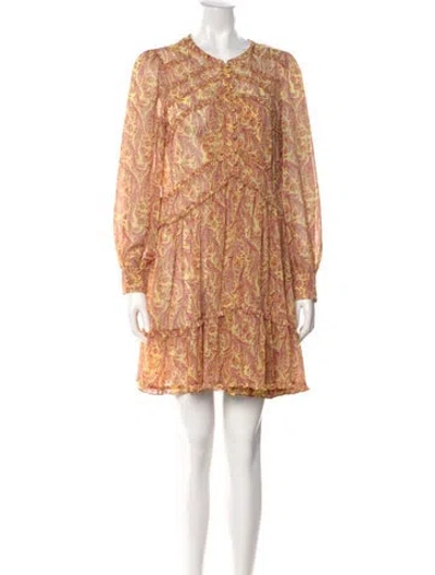 Pre-owned Cinq À Sept Paisley Print Mini Dress In Multi