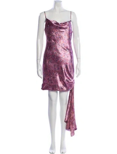Pre-owned Cinq À Sept Paisley Print Mini Dress In Pink