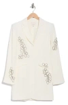 Cinq À Sept Paisley Rhinestone Blazer Dress In White