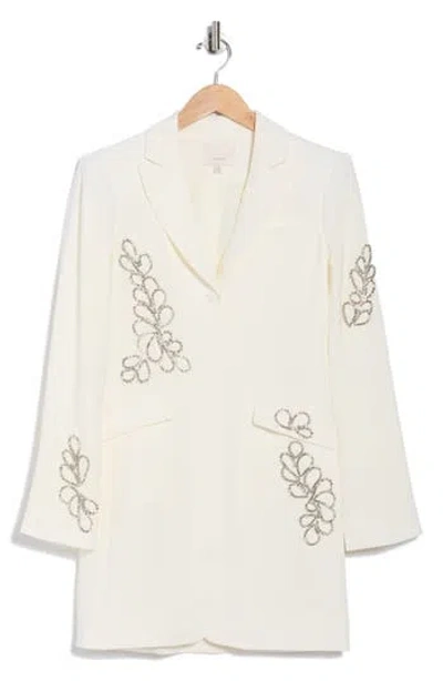 Cinq À Sept Paisley Rhinestone Blazer Dress In White