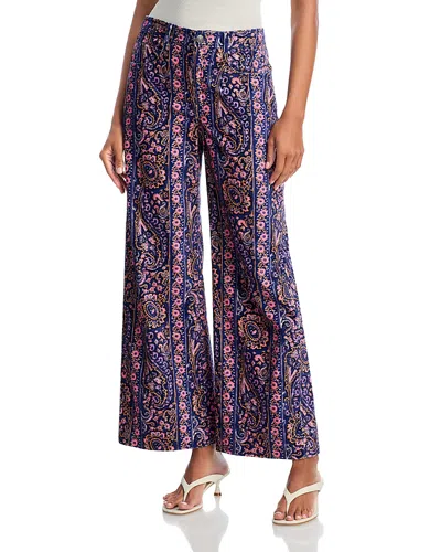 Cinq À Sept Cinq A Sept Paisley Velveteen Wide Leg Pants In Multi