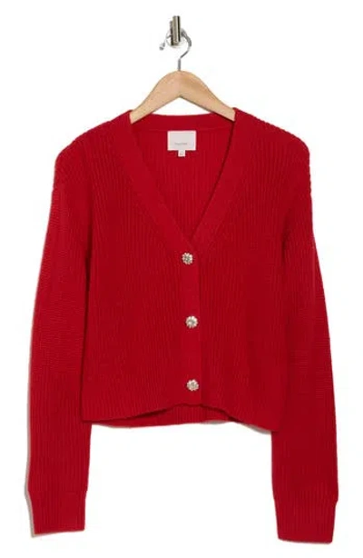 CINQ À SEPT CINQ À SEPT PALMER RHINESTONE BUTTON CARDIGAN 