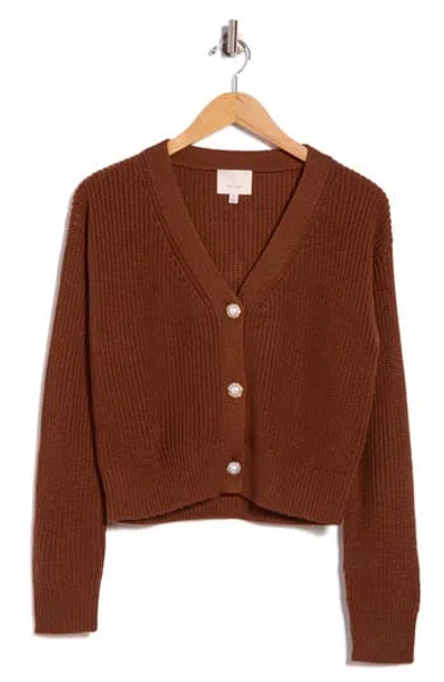 Cinq À Sept Palmer V-neck Cardigan In Brown