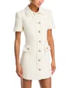 Cinq À Sept Cinq A Sept Pammy Button Front Tweed Dress In Gardenia