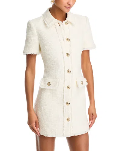 Cinq À Sept Cinq A Sept Pammy Button Front Tweed Dress In Gardenia