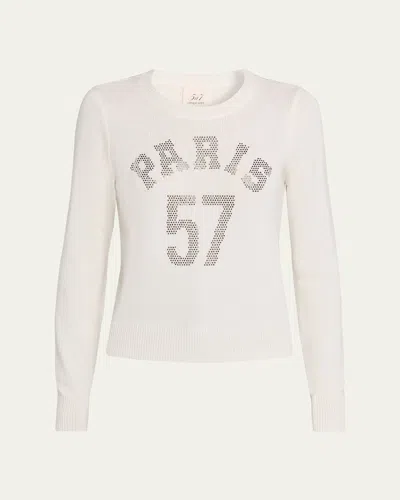 Cinq À Sept Paris 57 Embellished Wool-blend Sweater In Neutral
