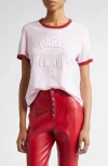 Cinq À Sept Paris New York Cotton Graphic Ringer T-shirt