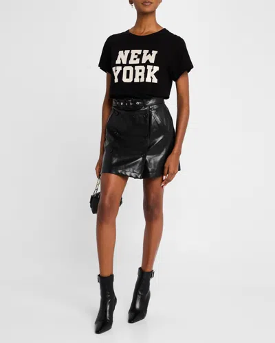 Cinq À Sept Paris New York Graphic Tee In Black/silver