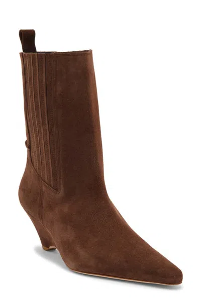 Cinq À Sept Parker Curved Wedge Bootie In Chocolate