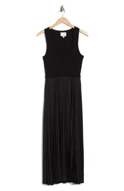 Cinq À Sept Parma Pleated Midi Dress In Black
