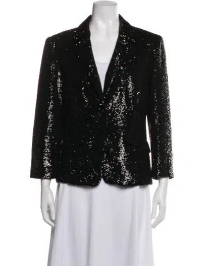Pre-owned Cinq À Sept Patterned Blazer In Black