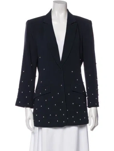 Pre-owned Cinq À Sept Patterned Blazer In Blue