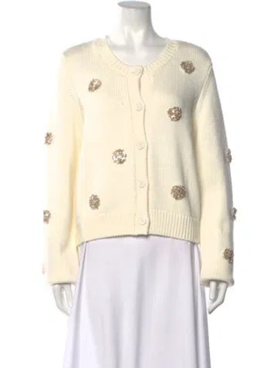 Pre-owned Cinq À Sept Patterned Crew Neck Sweater W/ Tags In Neutrals
