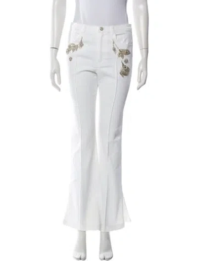 Pre-owned Cinq À Sept Patterned Flared Pants In Neutral