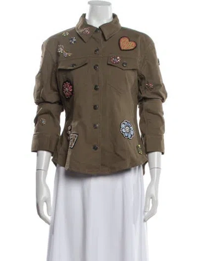 Pre-owned Cinq À Sept Patterned Jacket In Brown