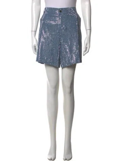 Pre-owned Cinq À Sept Patterned Mini Shorts In Blue