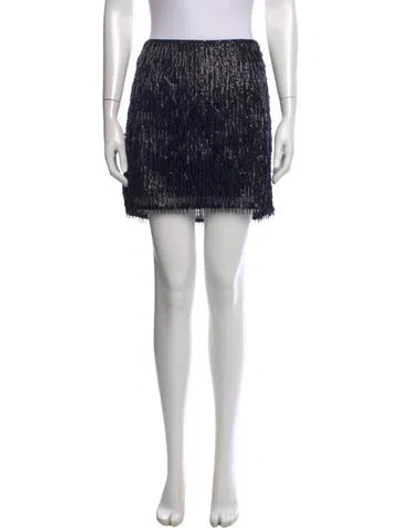 Pre-owned Cinq À Sept Patterned Mini Skirt In Black
