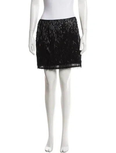 Pre-owned Cinq À Sept Patterned Mini Skirt W/ Tags In Black