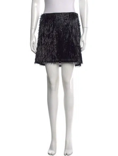 Pre-owned Cinq À Sept Patterned Mini Skirt W/ Tags In Black