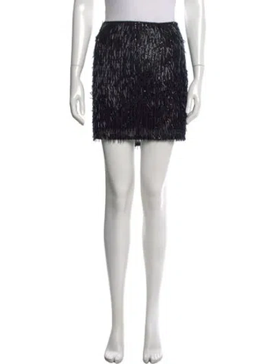 Pre-owned Cinq À Sept Patterned Mini Skirt W/ Tags In Black
