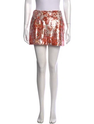 Pre-owned Cinq À Sept Patterned Mini Skirt W/ Tags In Multi